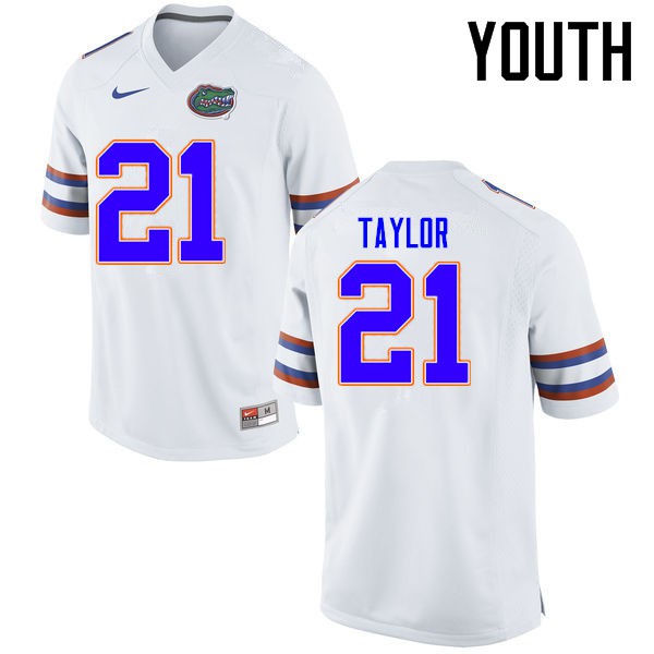 Florida Gators Youth #21 Fred Taylor College Football Jersey White